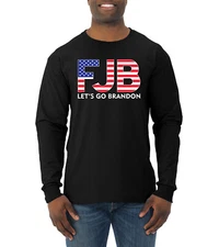 FJB Lets Go Brandon USA Flag Men Long Sleeve Shirt