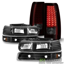 1999-2002 Chevy Silverado 1500 2500 3500 Bumper Headlights+LED Tail Lights Lamps
