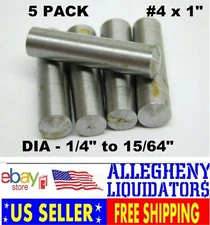 (5 PACK) Plain Steel Taper Pin #4 x 1" Long (Diameter = 0.250" to 0.228") NH