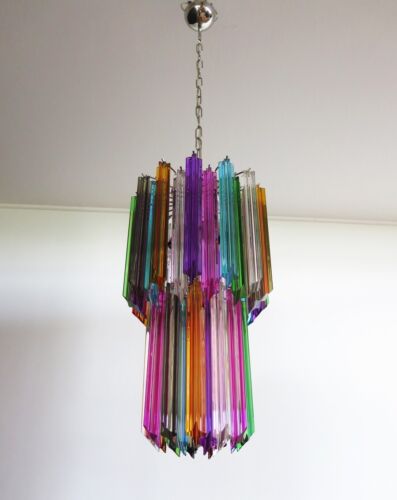 Murano chandelier multicolor - 46 quadriedri prism - Mariangela model - Picture 1 of 16