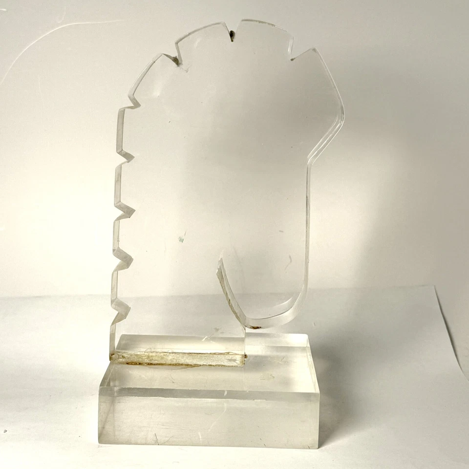 MCM Heavy Lucite Escultura Cabeza de Caballo 8” Caballero de Ajedrez Años 60 RARO De Colección LEER Foto 2 de 4