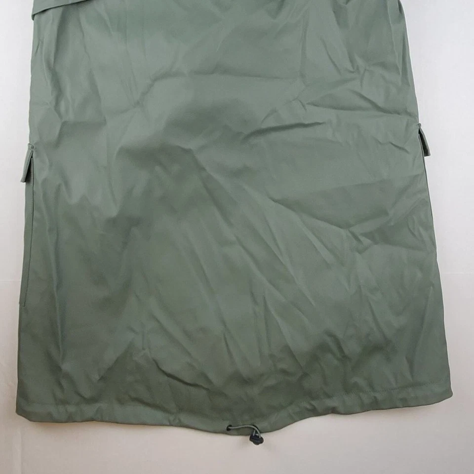 Chaqueta de lluvia Zara Basic para mujer verde forrada con cremallera completa talla grande Foto 4 de 4