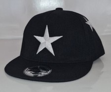 Black Kids Girls Boys Sport Cap Snapback White Star Embroidered Brand New Cap.