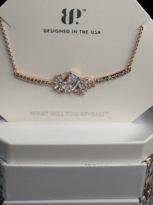 Delicate Cluster Nk50679 Cz On Rose Gold April 2025 Birthday Bp Necklace 