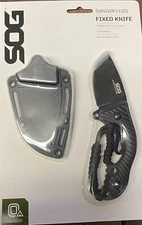 SOG Survivor's Edge Fixed Blade Knife with Sheath 17-29-01-43 NEW, Free Shipping