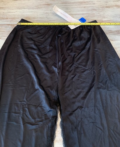 NWT Shadowline Black Nylon Double Slit 34" Long Half Slip Slit 47817 Sz 1X - Picture 3 of 9