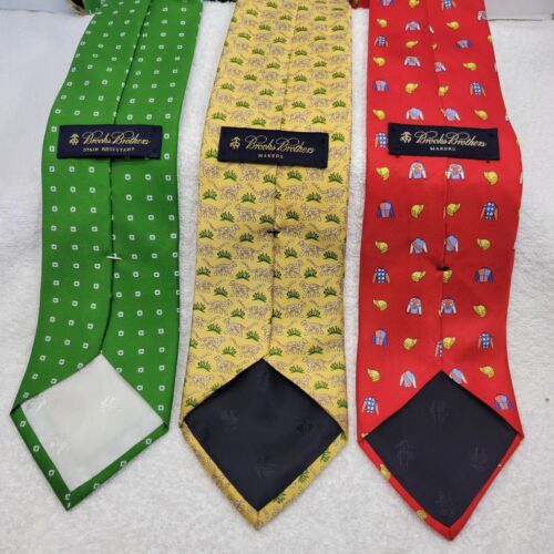 LOTE DE 3 corbatas tejidas a mano en Italia Brooks Brothers Makers hechas en Estados Unidos - Imagen 2 de 8