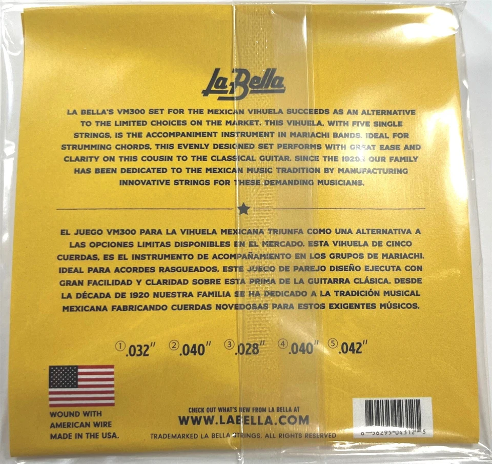5 juegos de cuerdas para guitarra La Bella Vihuela De México VM300 Foto 2 de 4