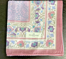 BALENCIAGA Pastel Flower Cotton Scarf 57cm X 57cm