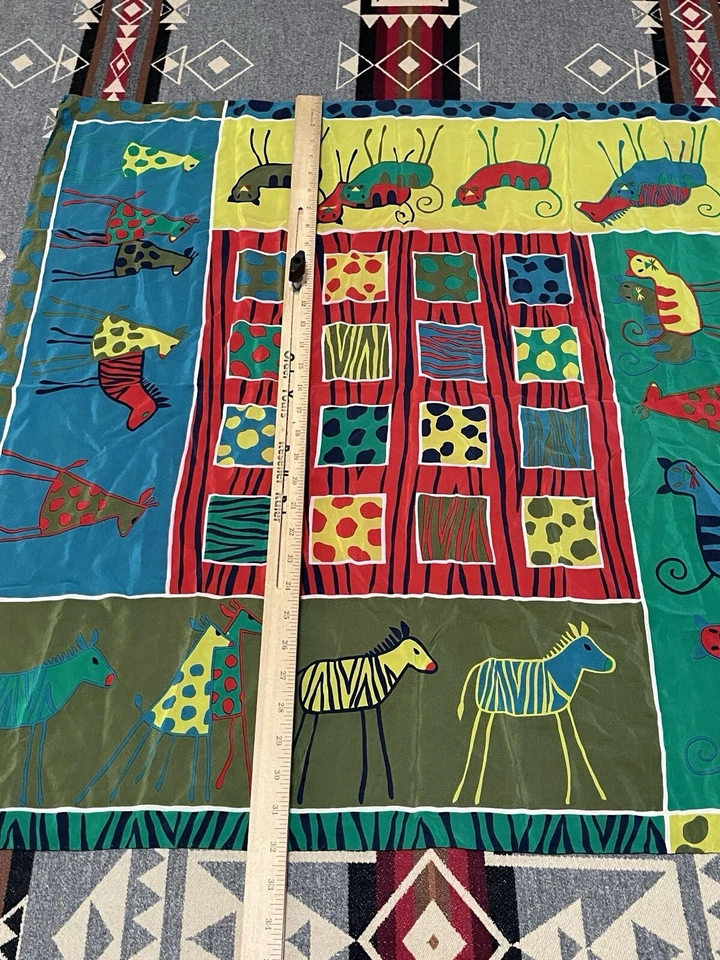 Bufanda de seda Symphony Designs 32x31 arte para gatos safari africanos T40 Foto 3 de 4