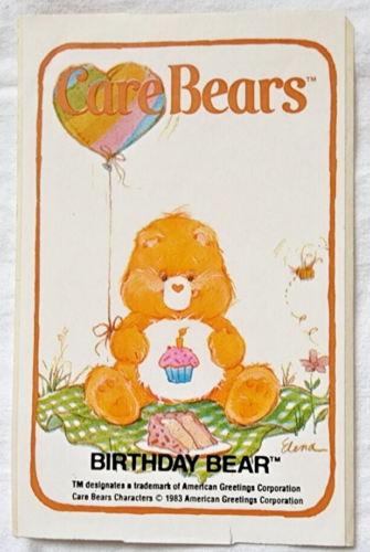 Vintage 1983 Birthday Bear Care Bears Sticker American Greetings A40058D - Picture 1 of 6