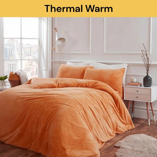 Super Warm Teddy Bear Fleece Thermal Quilt Doona Duvet Cover Set All Size Winter - Picture 10 of 16