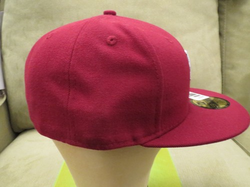 New Era NY Mets Cardinal Sombrero Ajustado Rojo, Logotipo Gris, Talla 7 5/8 - Imagen 12 de 17