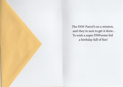 Happy Birthday Paw Patrol Crew Birthday Card w/ Envelope Hallmark Expressions - Picture 3 of 3