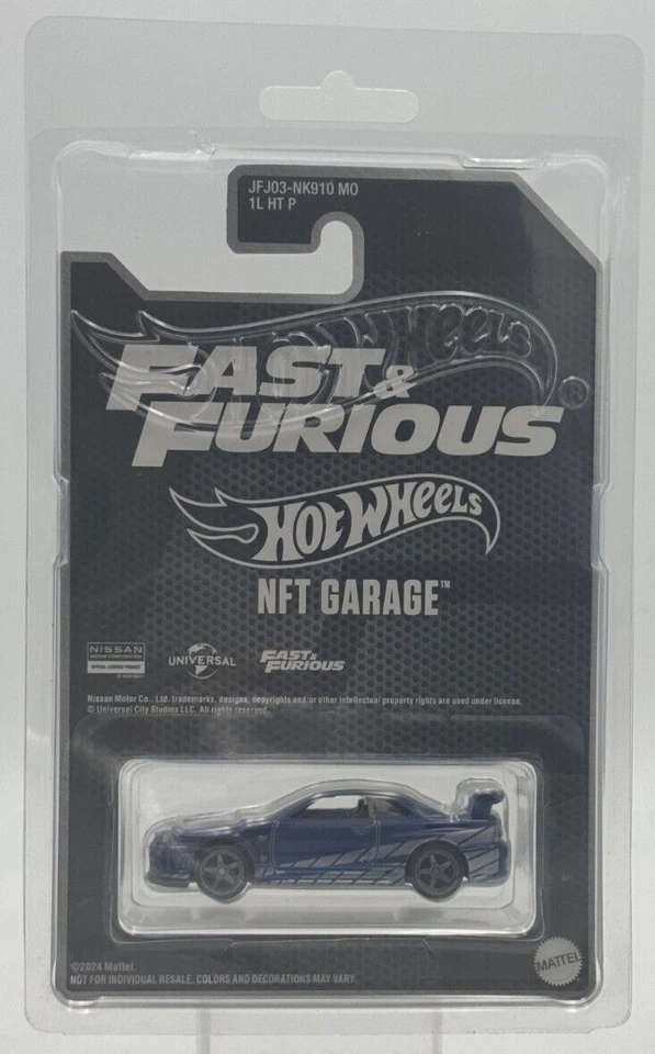 HOT WHEELS NFT FAST & FURIOUS " NISSAN SKYLINE GT R (BNR34) PROTETTORE COVAL " - Immagine 4 di 4