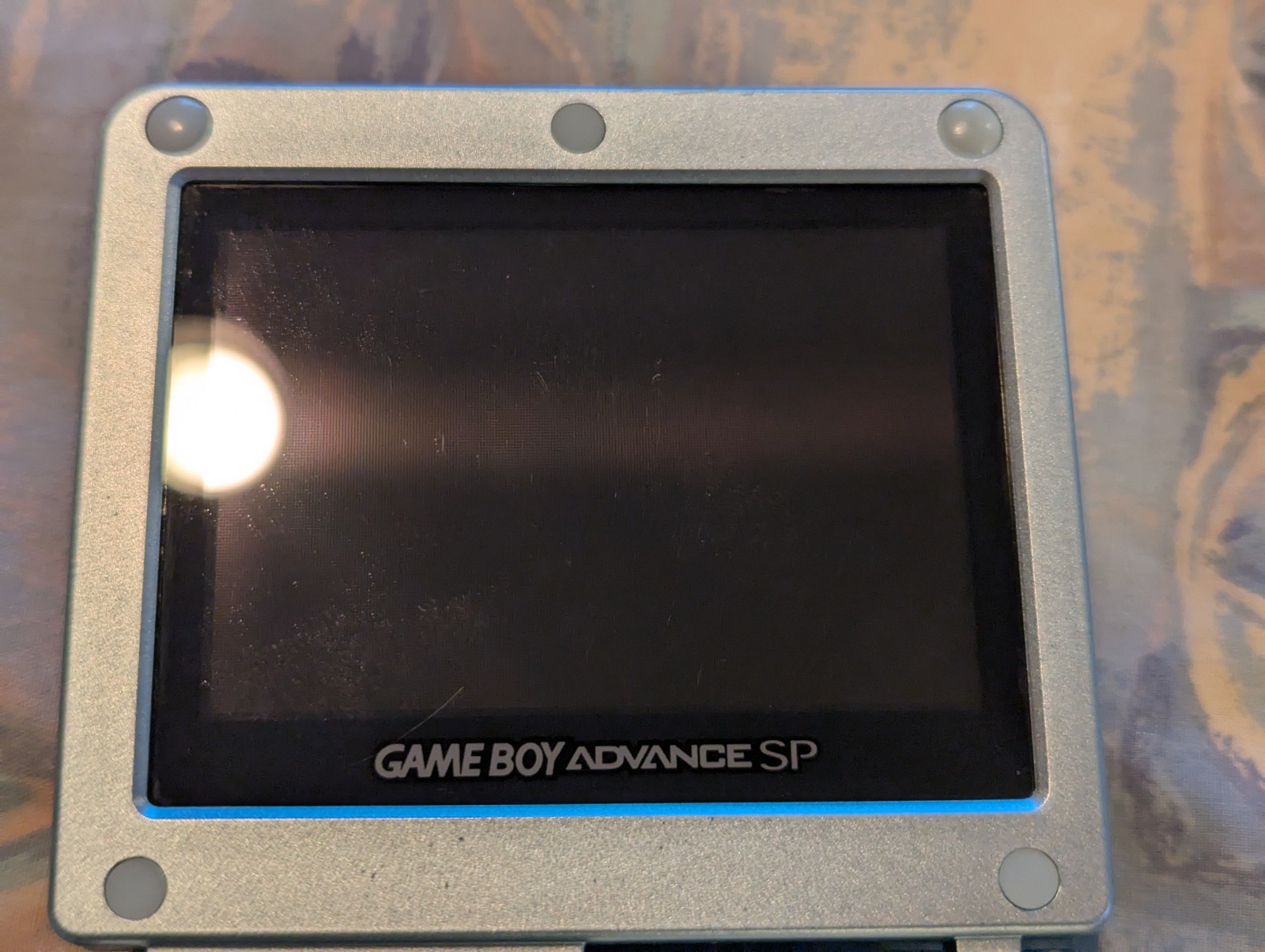 Nintendo GBA SP - AGS-101 - Pearl Blue w/ Case, GC Cable, Charger, & Link Cable