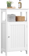 Single Door Floor Cabinet, Bathroom Standing Storage Organizer with Adjustable