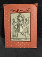 Vtg Folkwear 227 Edwardian Bridal Wedding Gown, Afternoon Dress Costume Pattern
