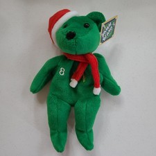 1998 Salvino's Bamm Beano's MLB Cal Ripken, Jr. Green Plush Christmas Bear