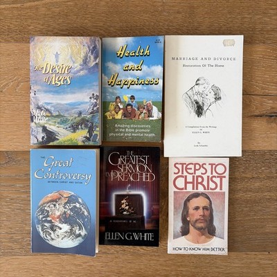 Ellen G. White SDA Book Lot Great Controversy Desire Of Ages Christ Marriage 