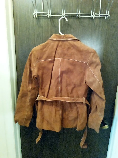 Chaqueta de cuero Wilson de gamuza naranja talla S Foto 2 de 4