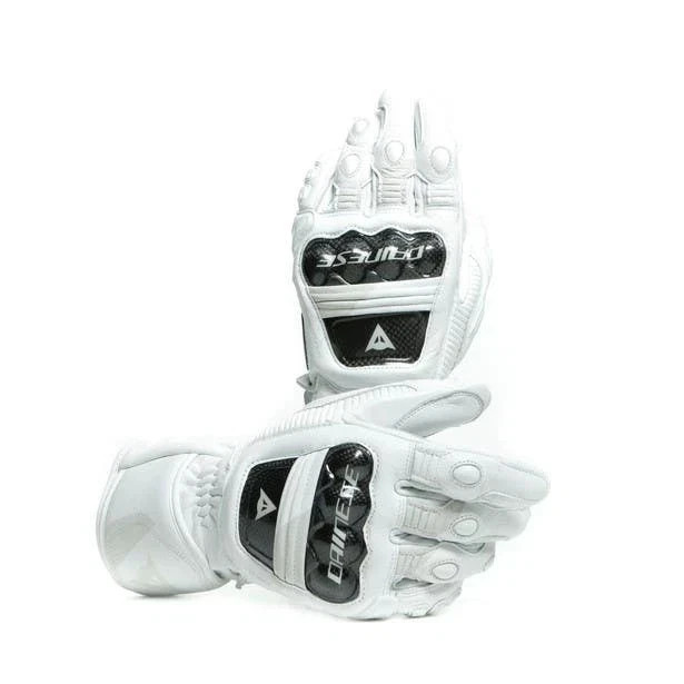 Dainese Druid 3 Motorcycle Gloves White Leather Riding Gauntlet Gloves