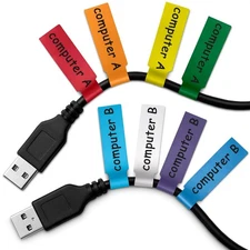 240 PCS Cable Labels Tags for Cable Management – 8 Bright Colors, Self-Adhesiv
