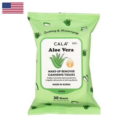 Cala Makeup Remover Cleansing Tissues Aloe Vera 30 Sheets - Gentle Hydrating