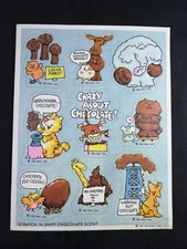 Hallmark Silly Scents Chocolate Scratch ‘N Sniff 1983 RARE 1x Sheet Animal Theme