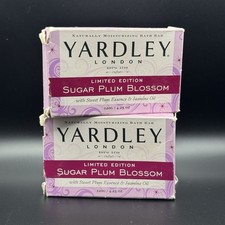 Yardley London Moisturizing Bath Bar Soap Limited LE Sugar Plum Blossom SET OF 2