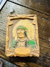 Vintage Souvenir Indian Chief Grand Canyon Card Playing Box 1940