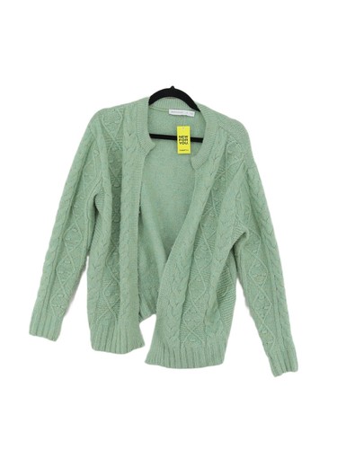 Warehouse Women's Cardigan S Green Acrylic with Other, Polyester Cardigan