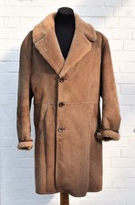 Vintage Morlands Mantel Jacke Leder Schafsfell Lammfell Real Sheepskin Gr M L 48