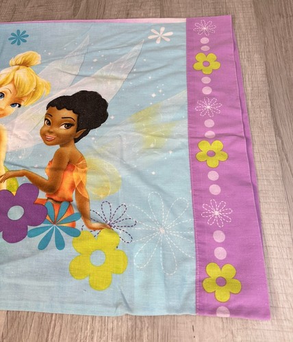 VTG Disney Tinker Bell Faires Pillow Case 1 Different Sided Print Size 19.5X29” - Picture 10 of 13