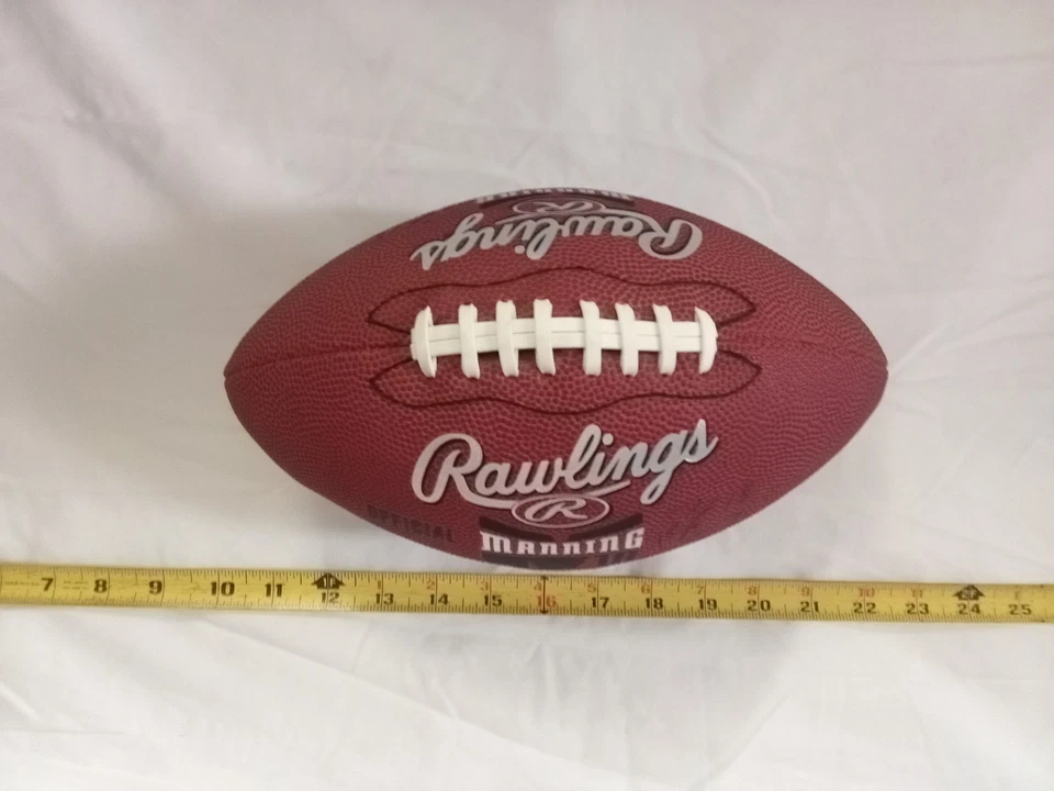 RAWLINGS 青少年尺寸 PEYTON MANNING #18 皮革美式橄榄球签名版 NFL。 — 第 2/4 张图片