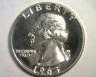 1963 WASHINGTON QUARTER GEM PROOF CAMEO GEM PR CAM NICE ORIGINAL COIN BOBS COINS