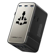 GaN MOMAX UA28L 1-World 2 205W Universal Travel Charger, Dual