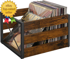 Vinyl Record Storage Large LP Vinyl Record Storage Crate Metal Wooden Record