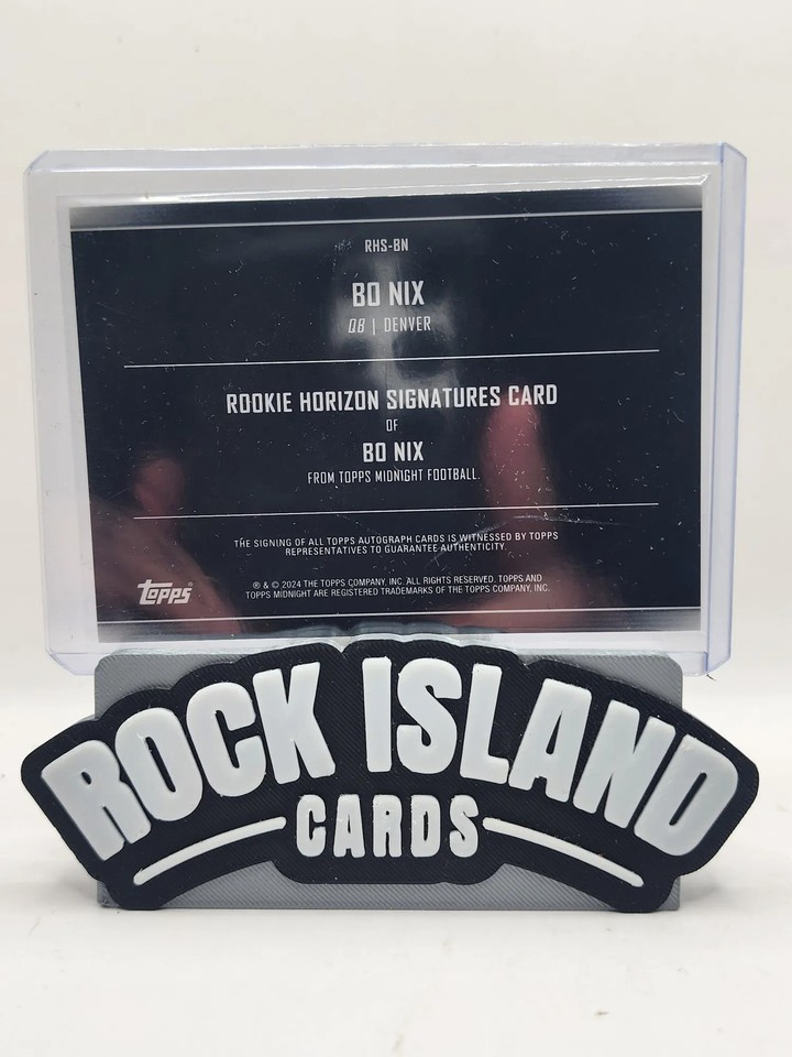 Bo Nix 2024 Topps Midnight Football RC Horizon Signatures Winter ...