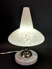 Art Déco - Piccola lampada in marmo, metallo cromato e 'Pate de Verre' 1930