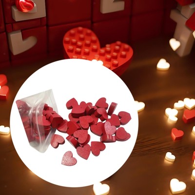 100Pcs Valentinstag Herz Holz Zeichen Desktop Ornament für Tabletop Decor