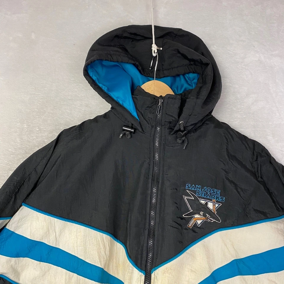 Chaqueta Anorak de Colección San Jose Sharks para Hombres L Negra Teal Blanca NHL Hockey Foto 2 de 4