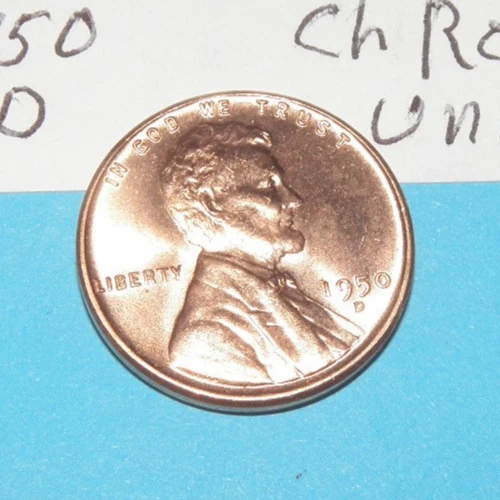 1950 D      LINCOLN WHEAT CENT   CHOICE RED UNCIRCULATED  #5