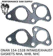 TWO NEW ONAN 154-1528 INTAKE/EXHAUST MANIFOLD COMBO GASKET FITS NHA NHB NHC