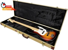 Gearlux Bass Guitar Hard Case, Fits Fender Precision/Jazz Bass and More with Ext