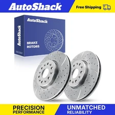 Front Drilled Slotted Brake Rotors for Chevy Traverse Blazer GMC Acadia V6