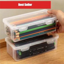 Clear Plastic Pencil Case Large Capacity Pen Box School Supplies Storage