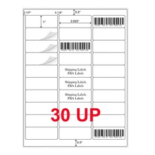 1" x 2 5/8" Address Shipping Labels Stickers Self Adhesive 30 UP 30 Per Sheet
