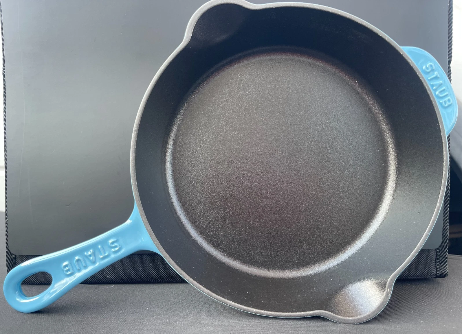 STAUB Enameled Cast Iron Traditional Deep Skillet 8.5" - French Blue (Glacier)