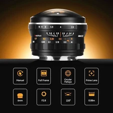 AstrHori 6mm F2.8 Wide Angle circular Fisheye lens Full Frame for RF/E/Z/L-Mount